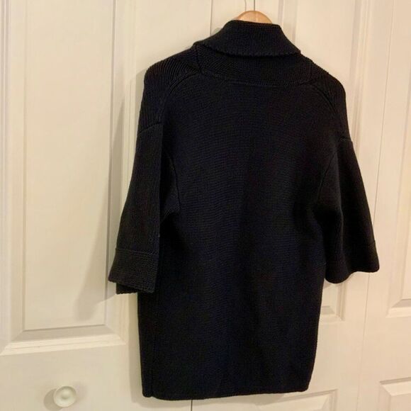 Gap Navy Blue Knit Open Cotton Blend Cardigan Elbow Sleeve Small - Picture 8 of 10